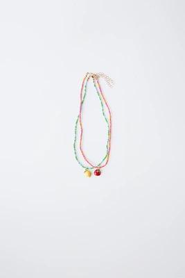 TWO-PACK OF TOMATO AND LEMON NECKLACES
