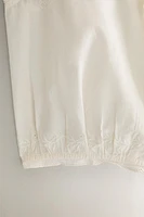 TOP COTON DENTELLE ET FRONCÉ