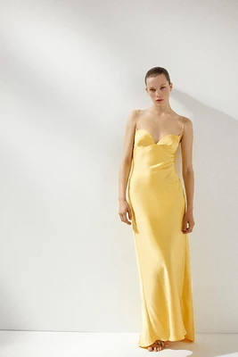 SATIN LONG DRESS