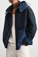 PARKA COLOR BLOCK CAPUCHE