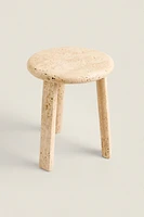 ROUND TRAVERTINE MINI SIDE TABLE