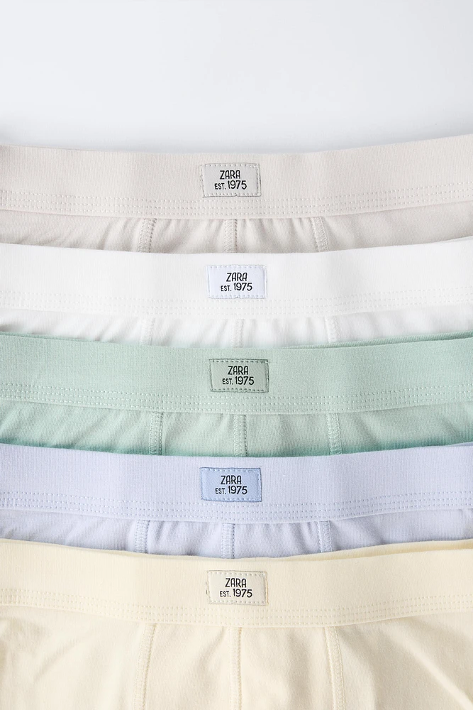 6-14 ANS/ LOT DE CINQ BOXERS ÉTIQUETTE