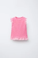 TOP EN MAILLE DENTELLE