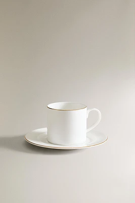 TASSE À THÉ AVEC SOUCOUPE PORCELAINE BONE CHINA BORD