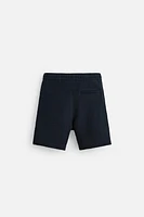 TEXTURED REGULAR FIT BERMUDA SHORTS