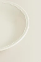 EARTHENWARE BOWL WITH RAISED-DESIGN EDGE