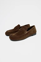 SUEDE PENNY LOAFERS