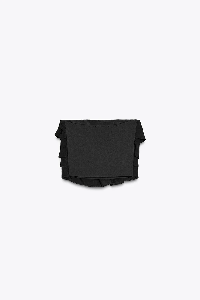 RUFFLED BANDEAU TOP