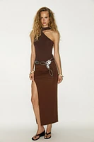 OVAL STUDDED LEATHER BELT