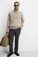 TEXTURED WOOL BLEND PANTS