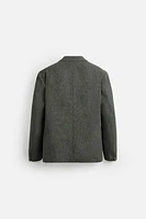 HOUNDSTOOTH LINEN BLEND SUIT JACKET