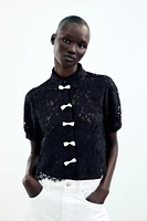 LACE BOW SHIRT