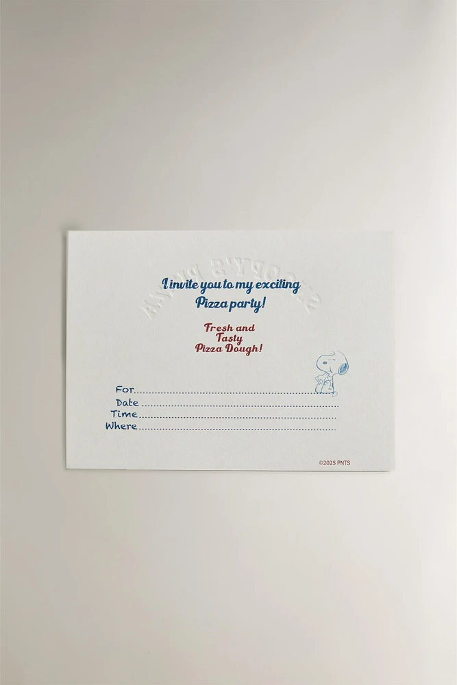 SET OF CHILDREN’S PEANUTS™ PIZZA INVITATIONS (SET OF 6)