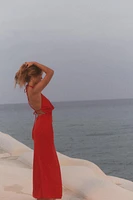 ROBE LONGUE HALTER DRAPÉE
