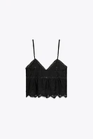 EMBROIDERED STRAPPY TOP