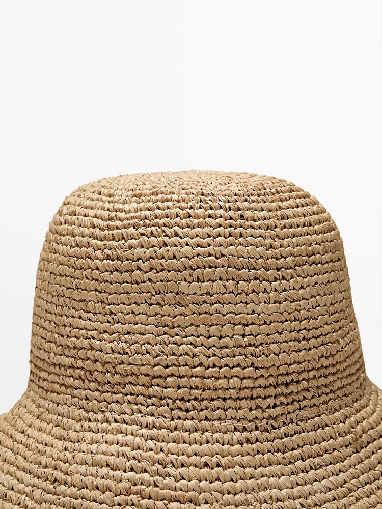 Chapeau raphia nœud