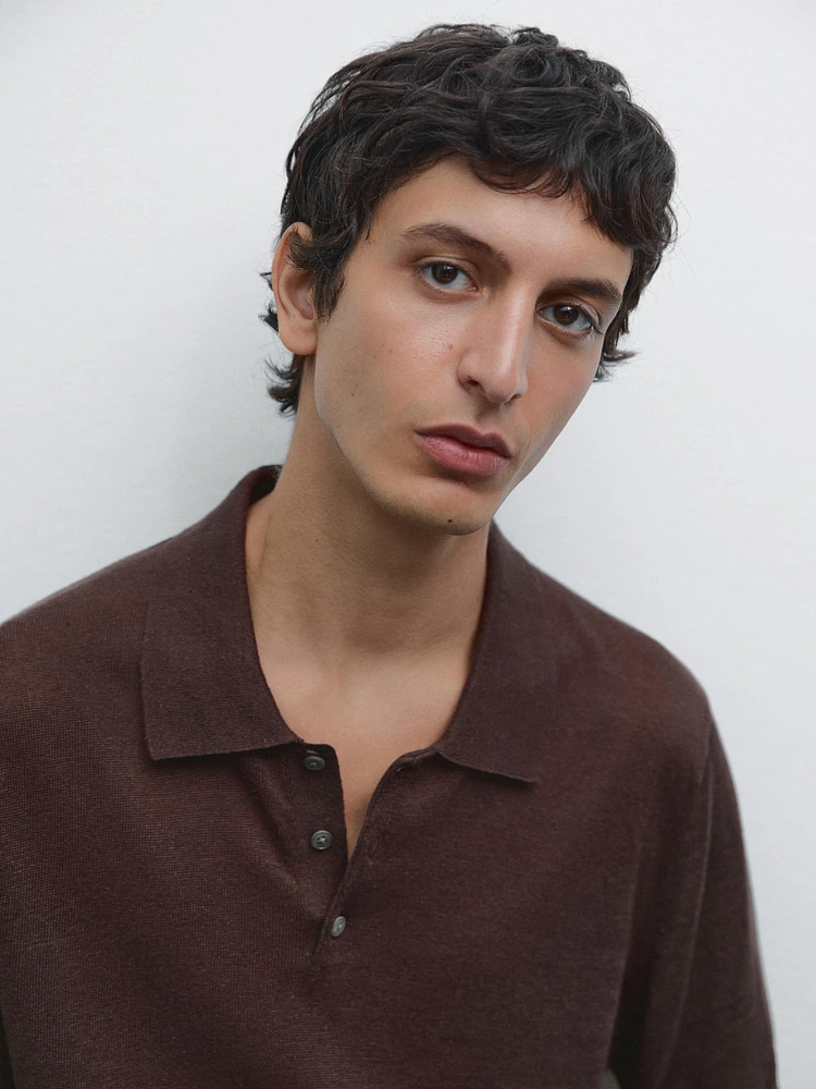Polo en maille 100 % lin