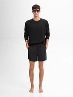 Plain swimming trunks with elastic waistband