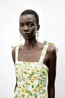 ROBE COURTE AVEC LIN IMPRIMÉ