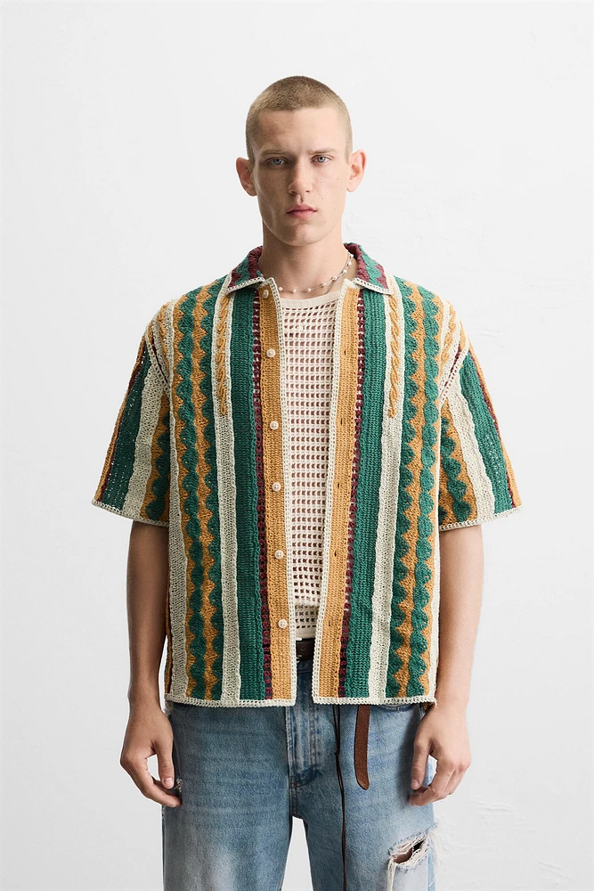 TEXTURED CROCHET SHIRT
