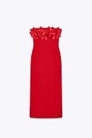 ROBE MIDI FLEURS EN MAILLE