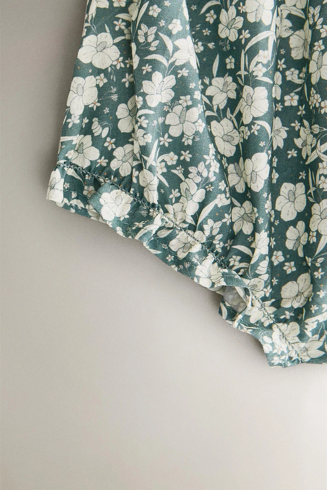ENSEMBLE VÊTEMENTS BÉBÉ COTON FLEURS TROPICALES (LOT DE 2)