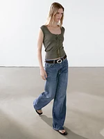 Linen knit corset top