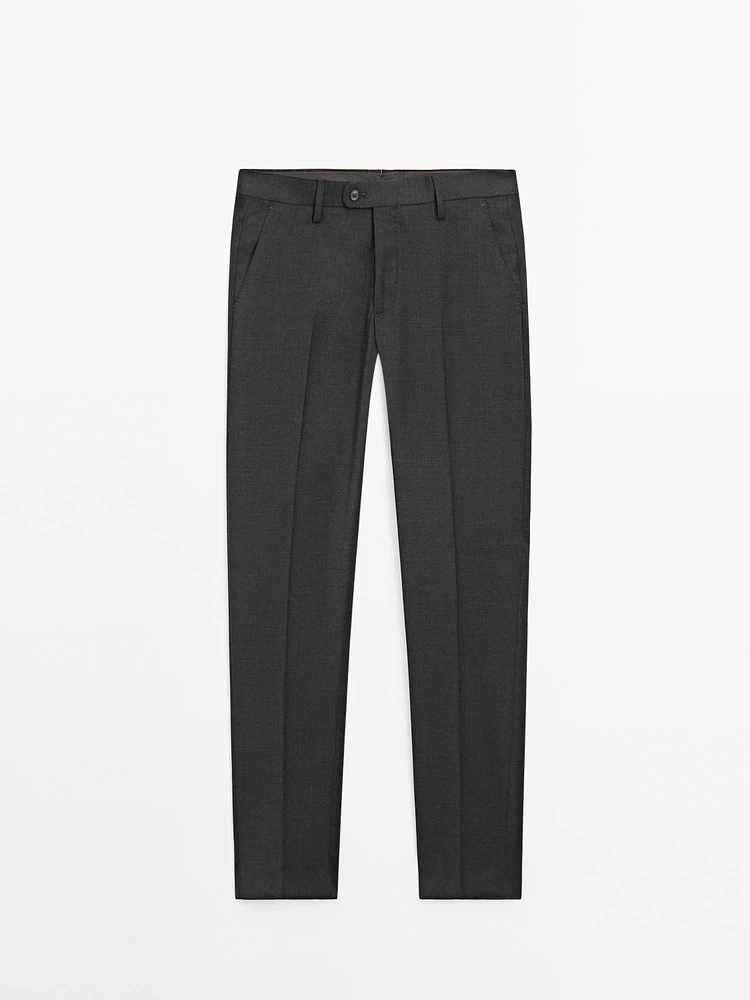 Plain wool suit pants