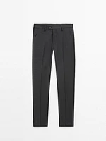 Plain wool suit pants