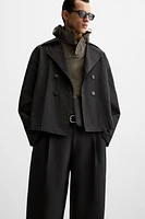 SHORT TECHNICAL FABRIC TRENCH COAT