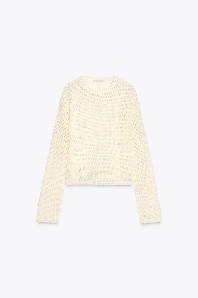 CROCHET LONG SLEEVE TOP
