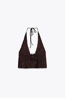 TEXTURED HALTER TOP
