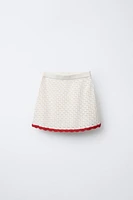 CONTRAST TRIM KNIT SKIRT