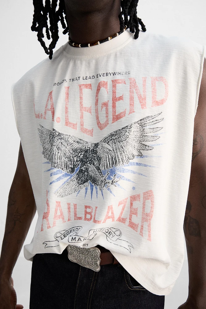 T-SHIRT DÉLAVÉ TANK À IMPRIMÉS