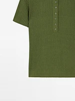Pull polo en maille de coton