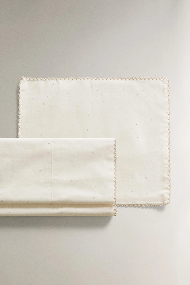 MOON MINI CRIB SHEET SET