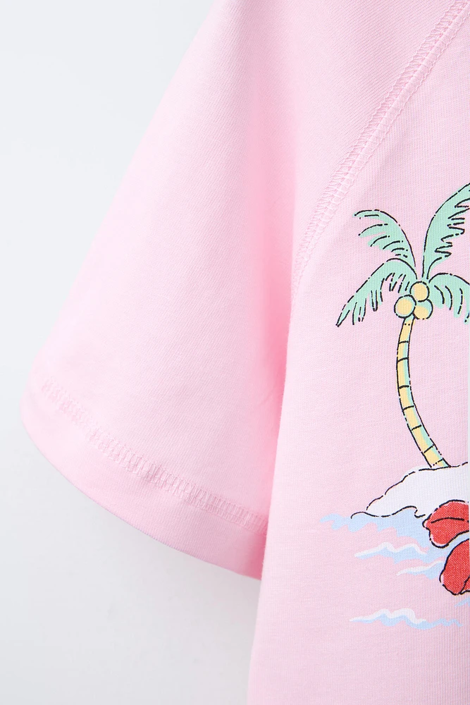 PRINTED RAGLAN SLEEVE T-SHIRT