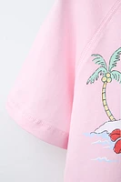 PRINTED RAGLAN SLEEVE T-SHIRT