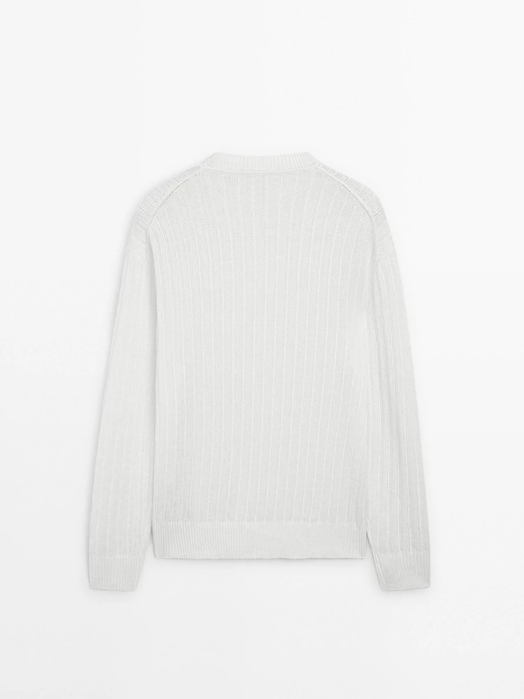 Pull en maille côtelée lin - Limited Edition