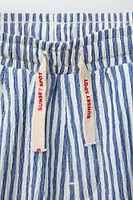 STRIPED TEXTURED SHORTS