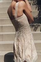RUFFLED LACE DRESS
