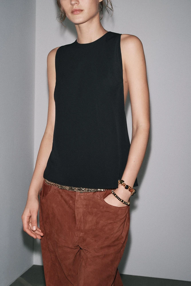 ZW COLLECTION CROSSED STRAP TOP