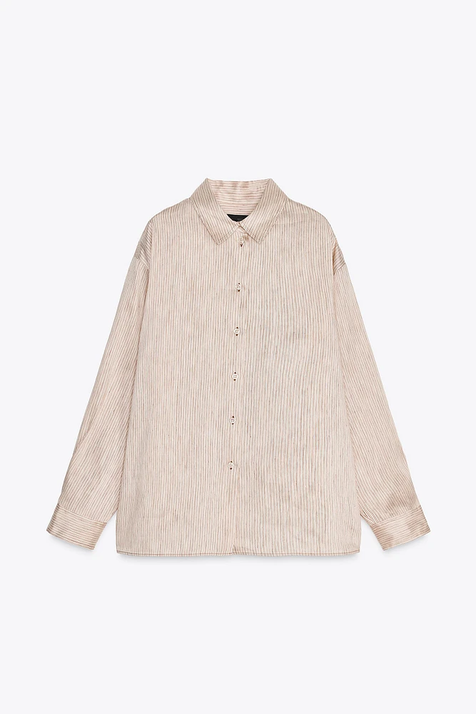 ZW COLLECTION OVERSIZED LINEN BLEND SHIRT