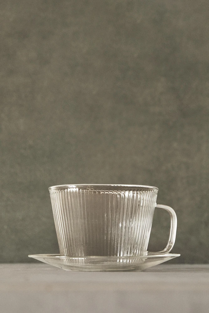 TASSE À THÉ ET SOUCOUPE BOROSILICATE