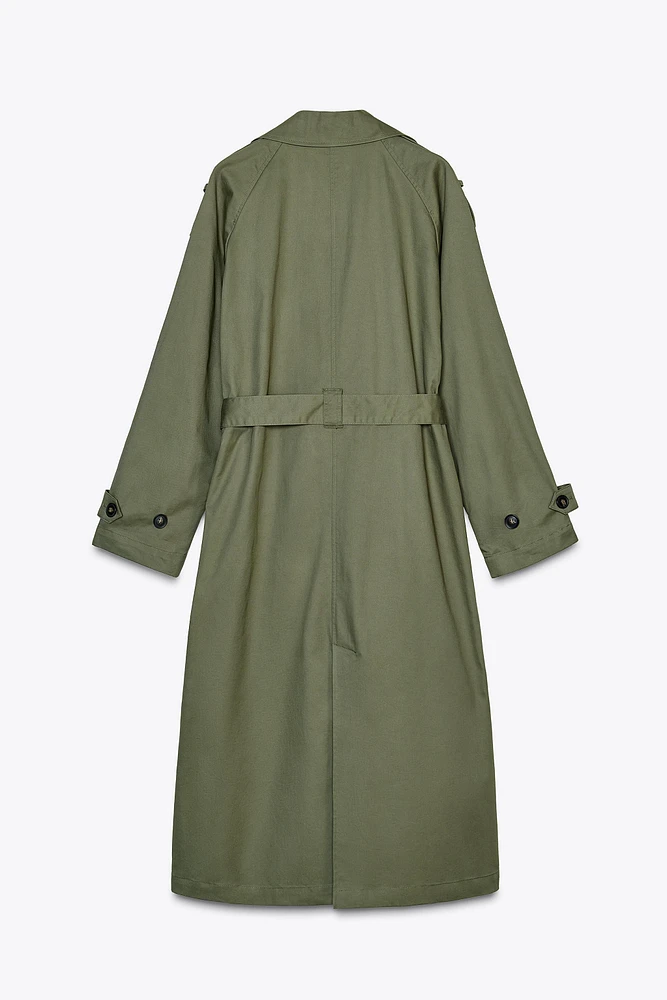 BELTED DOUBLE-BREASTED TRENCH COAT