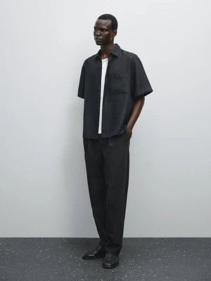 100% linen short sleeve shirt
