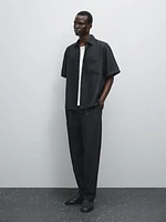 100% linen short sleeve shirt