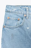 TRF MID-RISE RIPPED BAGGY JEANS