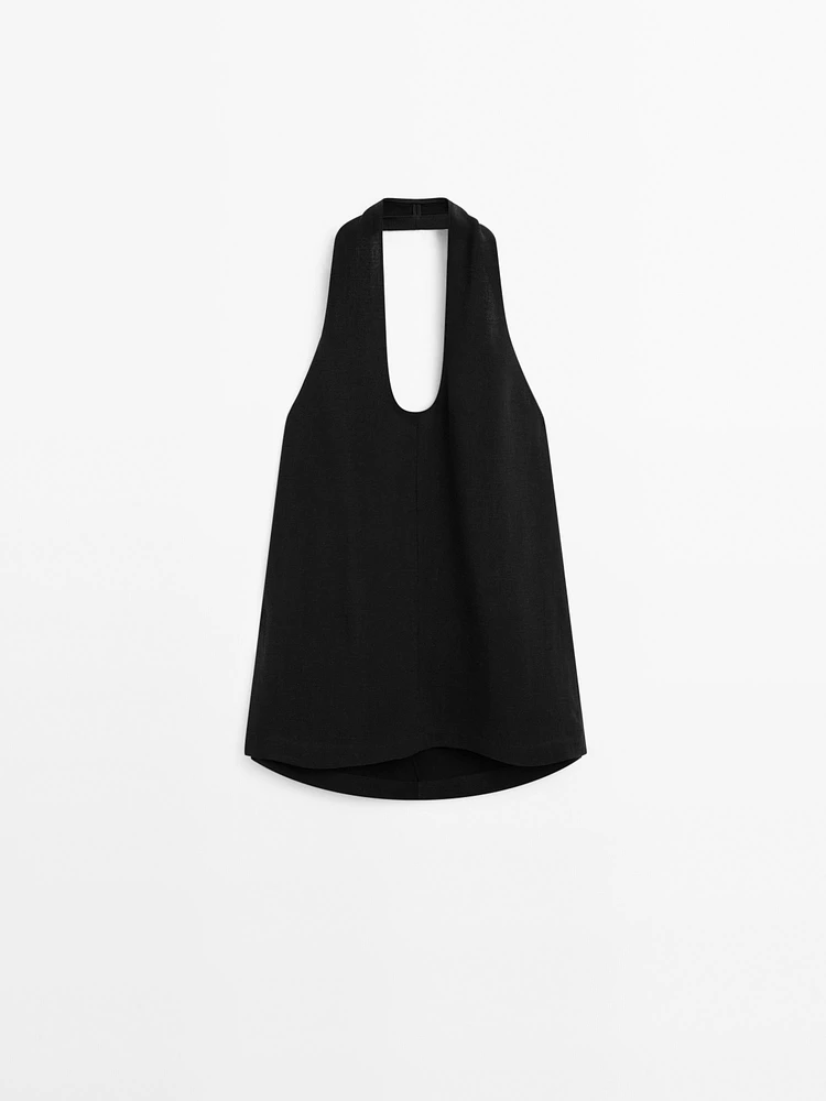 Open back halter top