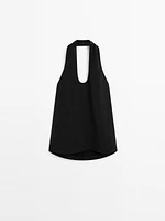 Open back halter top